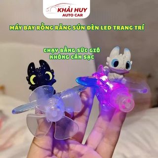 Máy Bay Rồng Răng Sún LED Năng Lượng Gió – Đồ Chơi Trang Trí Xe Cực Dễ Thương KHAIHUYAUTO