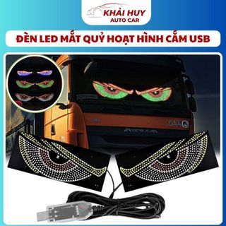 ĐÈN LED USB MẮT QUỶ TRANG TRÍ KÍNH XE Ô TÔ TRƯỚC – SAU | 11 CHẾ ĐỘ NHẤP NHÁY KHAIHUYAUTO