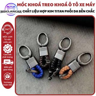 Móc Khóa ô tô, Xe Máy Titan,Tinh Tế Bền Chắc Phối  Da Dây Bện tặng kèm 1 tua vít Tháo Lắp Women Móc Khoá Móc Chìa Khoá Kiềng