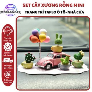 🌵 Set 4 Chậu Cây Xương Rồng Mini Trang Trí Taplo Ô Tô / Bàn Làm Việc Sinh Động Xả Tress Giảm Mệt Mỏi