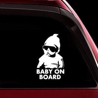Baby In Car Nhãn Dán Phản Quang Nhãn Dán Cảnh Báo Mẹo Xe Hơi Phụ Kiện Kính Chắn Gió Cửa Sổ Ô Tô Decal