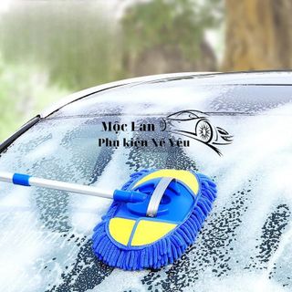 Chổi san hô,chuổi chuyên dụng lau xe ô tô với sợi vải mềm cán dài 1.2M