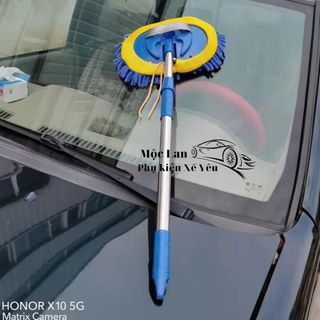 Chổi san hô,chuổi chuyên dụng lau xe ô tô với sợi vải mềm cán dài 1.2M