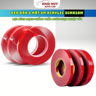 (3cmx10met) Băng Dính 3M 2 Mặt Trong Suốt Acrylic Foam Tapes – Băng Keo 3M Cường Lực Siêu Chắc Chuyên Dụng Ô Tô Xe Hơi