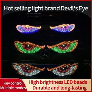ĐÈN LED USB MẮT QUỶ TRANG TRÍ KÍNH XE Ô TÔ TRƯỚC – SAU | 11 CHẾ ĐỘ NHẤP NHÁY KHAIHUYAUTO