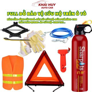 FULL Đồ Bảo Vệ Cứu Hộ Trên Ô Tô Kích Gầm, Áo Phản Quang, Búa Thoát Hiểm Dây Cáp Cứu Hộ,vvv
