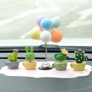Set 4 Chậu Cây Xương Rồng Mini Trang Trí Taplo Ô Tô / Bàn Làm Việc Sinh Động Xả Tress Giảm Mệt Mỏi
