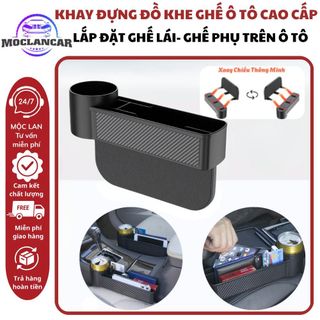 Khay Đựng Đồ Đa Năng Khe Ghế Ô Tô Cao Cấp, Kệ Gắn Vào Ghế Lái Ghế Phụ Ô Tô, Hộc Để Đồ Trên Xe Hơi