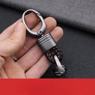 Móc Khóa ô tô, Xe Máy Titan,Tinh Tế Bền Chắc Phối Da Dây Bện tặng kèm 1 tua vít Tháo Lắp Women Móc Khoá Móc Chìa Khoá Kiềng