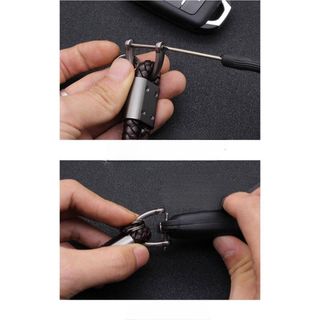 Móc Khóa ô tô, Xe Máy Titan,Tinh Tế Bền Chắc Phối Da Dây Bện tặng kèm 1 tua vít Tháo Lắp Women Móc Khoá Móc Chìa Khoá Kiềng
