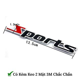 Tem kim loại sport dán trang trí ô tô xe máy