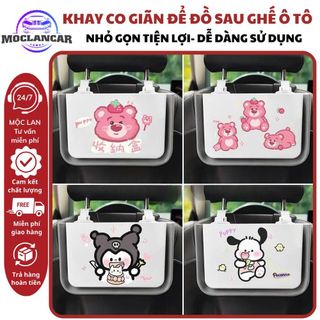 Hộp Đựng Đồ Treo Sau Ghế Ô Tô Gấp Gọn Hình Hoạt Hình Dễ Thương – Khay Đựng Rác & Phụ Kiện Xe Hơi Tiện Lợi