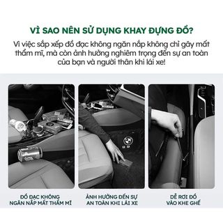 Khay Đựng Đồ Đa Năng Khe Ghế Ô Tô Cao Cấp, Kệ Gắn Vào Ghế Lái Ghế Phụ Ô Tô, Hộc Để Đồ Trên Xe Hơi