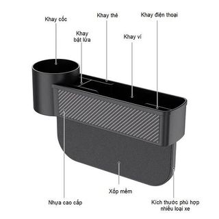 Khay Đựng Đồ Đa Năng Khe Ghế Ô Tô Cao Cấp, Kệ Gắn Vào Ghế Lái Ghế Phụ Ô Tô, Hộc Để Đồ Trên Xe Hơi