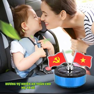 Cờ Tổ Quốc Quay Năng Lượng Mặt Trời-Trang Trí Taplo Ô Tô Tặng Kèm Tinh Dầu|Khử Mùi-Khuếch Tán Hương Thơm