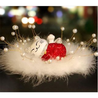 Decor - Sét mèo nằm thảm hoa cúc + lọ bóng đá - Trang trí ô tô