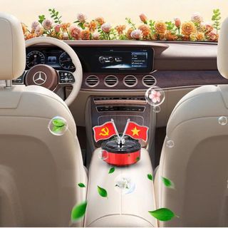 Cờ Tổ Quốc Quay Năng Lượng Mặt Trời-Trang Trí Taplo Ô Tô Tặng Kèm Tinh Dầu|Khử Mùi-Khuếch Tán Hương Thơm
