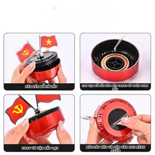 Cờ Tổ Quốc Quay Năng Lượng Mặt Trời-Trang Trí Taplo Ô Tô Tặng Kèm Tinh Dầu|Khử Mùi-Khuếch Tán Hương Thơm