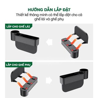 Khay Đựng Đồ Đa Năng Khe Ghế Ô Tô Cao Cấp, Kệ Gắn Vào Ghế Lái Ghế Phụ Ô Tô, Hộc Để Đồ Trên Xe Hơi