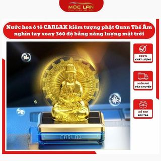 Nước hoa ô tô CARLAX kiêm tượng phật Quan Thế Âm nghìn tay xoay 360 độ bằng năng lượng mặt trời - Hương hoa hồng