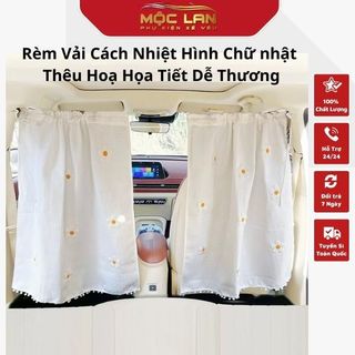 Rèm Vải Cách Nhiệt Hình Chữ nhật  Thêu Hoạ Họa Tiết Dễ Thương Có Thể Thu Gọn Vào Cho Cửa Sổ Xe Hơi Otofunmoclan