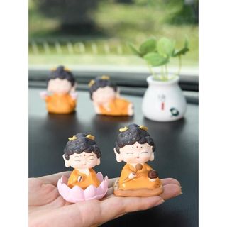 Sét Tượng Quan Âm Mini Dễ Thương-Tượng Quan Âm Ngồi Thiền Trang Taplo ô Tô,Bàn Làm Việc