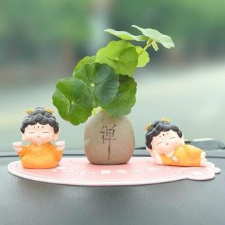 Sét Tượng Quan Âm Mini Dễ Thương-Tượng Quan Âm Ngồi Thiền Trang Taplo ô Tô,Bàn Làm Việc