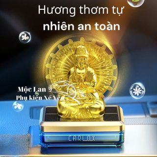 Nước hoa ô tô CARLAX kiêm tượng phật Quan Thế Âm nghìn tay xoay 360 độ bằng năng lượng mặt trời - Hương hoa hồng