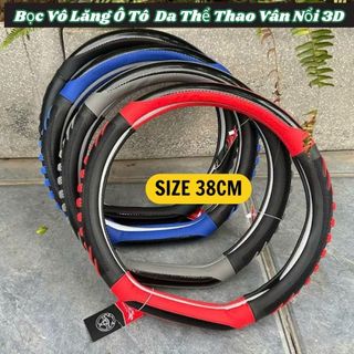Bọc Vô Lăng Chữ D Cut Xe Elantra, Kia Seltos, Sonet, Caren, MG, XL7 Vân Carbon Thể Thao Size 38cm