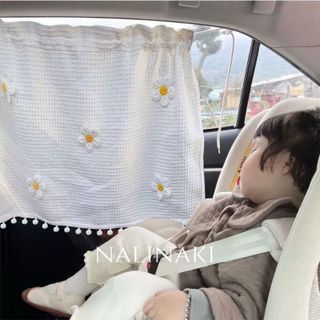 Rèm Vải Cách Nhiệt Hình Chữ nhật Thêu Hoạ Họa Tiết Dễ Thương Có Thể Thu Gọn Vào Cho Cửa Sổ Xe Hơi Otofunmoclan