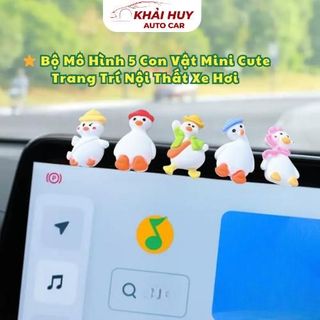 Bộ Mô Hình 5 Con Vật Mini Cute Trang Trí Nội Thất Xe Hơi – Gắn Keo Chống Trượt | KHẢI HUY AUTO