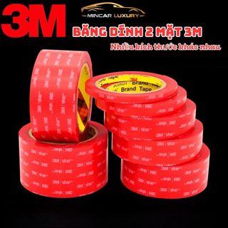 Băng Dính 2 Mặt Chuyên Dụng Cho Ô Tô Xe Hơi, Băng Keo Dán Cường Lực Siêu Dính Nhiều Size-Mincar