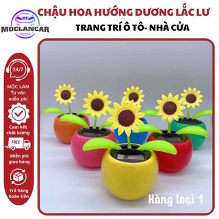 Đồ trang trí ô tô chậu hoa hướng dương lắc lư sử dụng năng lượng mặt trời trang trí taplo ô tô