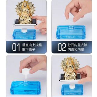 Nước hoa ô tô CARLAX kiêm tượng phật Quan Thế Âm nghìn tay xoay 360 độ bằng năng lượng mặt trời - Hương hoa hồng
