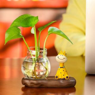 Sét Thú Cưng Bò Sữa, Hươu, Sư Tử, Thỏ Kèm Bình Thủy Sinh – Trang Trí Bàn Học, Bàn Làm Việc