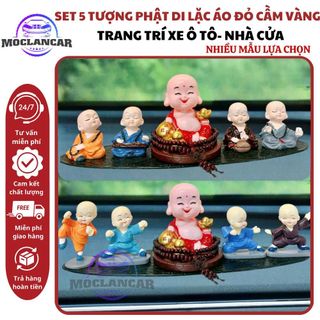 Sét 5 Món Ông Di Lặc Áo Đỏ Và Bộ Tứ Không Tặng Thảm, Ở Đâu Có Phật Ở Đó Có Bình An - Otofunmoclan