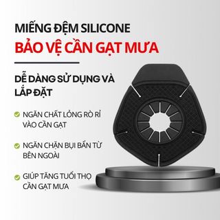 Miếng đệm Silicone bảo vệ cần gạt mưa khỏi lá rơi, mảnh vụn, nước mưa, ngăn ngừa bị tắc nghẽn do lá, bụi bẩn (bộ 2 cái)