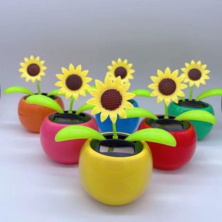 Đồ trang trí ô tô chậu hoa hướng dương lắc lư sử dụng năng lượng mặt trời trang trí taplo ô tô