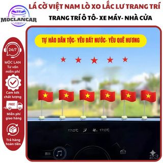 Set 6 Cờ Việt Nam Mini Gắn Lò Xo Trang Trí Bàn Làm Việc, Taplo Ô Tô – Lá Cờ Đỏ Sao Vàng Để Bàn