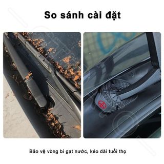 Miếng đệm Silicone bảo vệ cần gạt mưa khỏi lá rơi, mảnh vụn, nước mưa, ngăn ngừa bị tắc nghẽn do lá, bụi bẩn (bộ 2 cái)