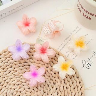 Phụ Kiện Kẹp Tóc Hoa Sứ Lưng Đầu Tóc Móng Vuốt Kẹp Phong Cách Hawaii - Size To- 7 Màu Lựa Chọn Women Nữ Voan