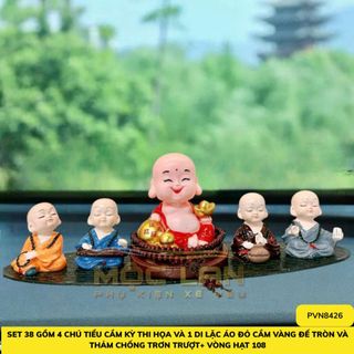 Sét 5 Món Ông Di Lặc Áo Đỏ Và Bộ Tứ Không Tặng Thảm, Ở Đâu Có Phật Ở Đó Có Bình An - Otofunmoclan