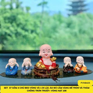 Sét 5 Món Ông Di Lặc Áo Đỏ Và Bộ Tứ Không Tặng Thảm, Ở Đâu Có Phật Ở Đó Có Bình An - Otofunmoclan