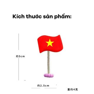 Set 6 Cờ Việt Nam Mini Gắn Lò Xo Trang Trí Bàn Làm Việc, Taplo Ô Tô – Lá Cờ Đỏ Sao Vàng Để Bàn