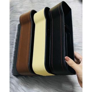 [Mã 77LIFESALE giảm 10% đơn 99K] 1 Khay cốc Để Đồ Bọc Da Cao Cấp Nhét Khe Ghế Ô Tô
