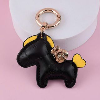 Móc Khóa Da PU Hình Ngựa Hoạt Hình Đáng Yêu – Phụ Kiện Trang Trí Hoàn Hảo Cho Xe Máy, Ô Tô, Túi Xách
