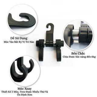 Móc 2S treo đồ sau ghế ô tô tiện dụng đa năng,sản phẩm không thể thiếu trong mỗi chiếc xe,phù hợp với mọi loại xe ô tô