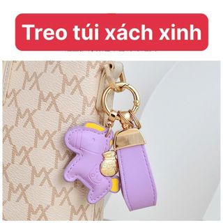 Móc Khóa Da PU Hình Ngựa Hoạt Hình Đáng Yêu – Phụ Kiện Trang Trí Hoàn Hảo Cho Xe Máy, Ô Tô, Túi Xách
