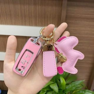 Móc Khóa Da PU Hình Ngựa Hoạt Hình Đáng Yêu – Phụ Kiện Trang Trí Hoàn Hảo Cho Xe Máy, Ô Tô, Túi Xách