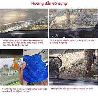Chai xịt lột keo cũ tấm màng phim trên xe ô tô, lột màng xe máy, màng Film, miếng dán kính, đề can dán xe, kèm tay gạt